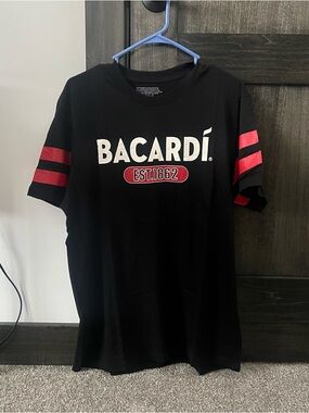 Brand New Men’s Black Bacardi Tee with Red Accent Size XL